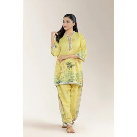 Printed Cotton Yellow 2PC
