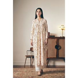 Printed Cream Kaftan