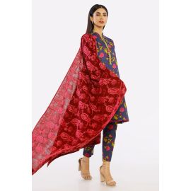 Maroon Embroidered Ladies Shawl