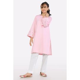 Pink Embroidered Teens Kurti