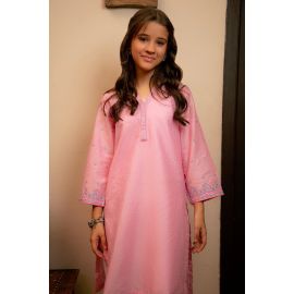 Pink Embroidered Teens Kurti