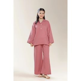 Polyester Dobby Pink Teens 2PC