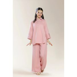 Polyester Dobby Pink Teens 2PC