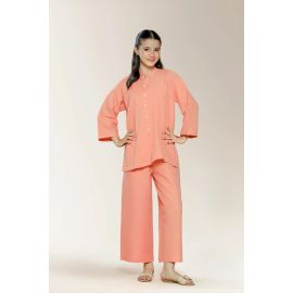 Polyester Dobby Peach Teens 2PC