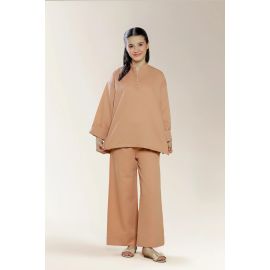 Polyester Dobby Brown Teens 2PC
