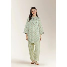 Printed Silk Cream Teens 2PC