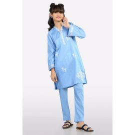 Blue Embroidered Teens 2PC
