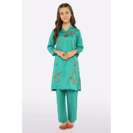 Sea Green Embroidered Teens 2PC