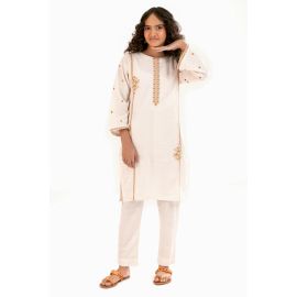 Offwhite Embroidered Teens 2PC