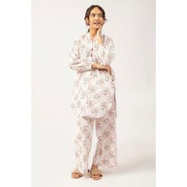 White Printed Teens 2PC