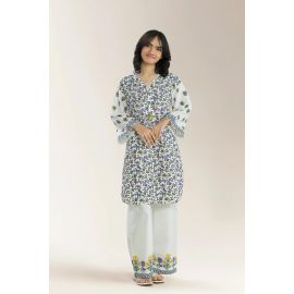 Printed Cambric White Teens 2Pc