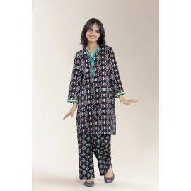 Printed Khaddar Black Teens 2PC