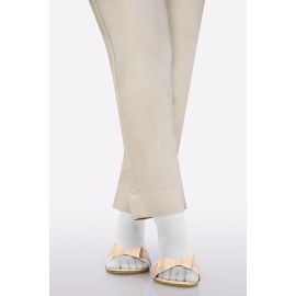 Beige Plain Trouser