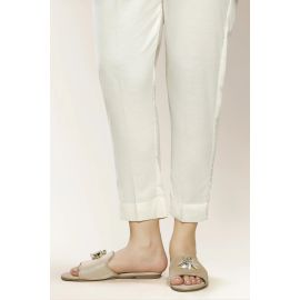 Cream Plain Trouser