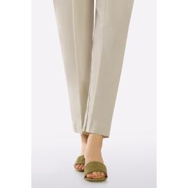 Beige Plain Trouser