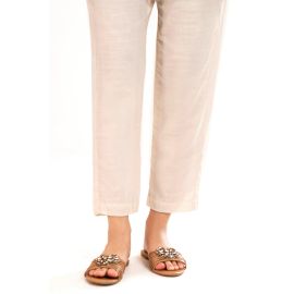 Cream Plain Trouser