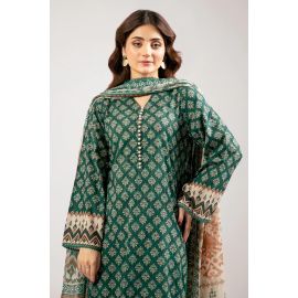 Green Printed 3PC Unstitched