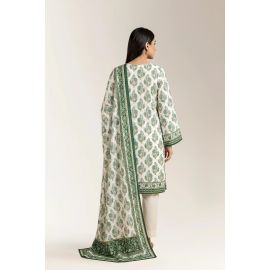 Printed Lawn-Off White Unstitched 3PC