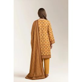 Printed Lawn-Mustard Unstitched 3PC