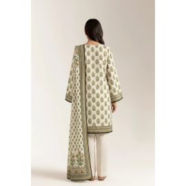 Printed Lawn-Off White Unstitched 3PC