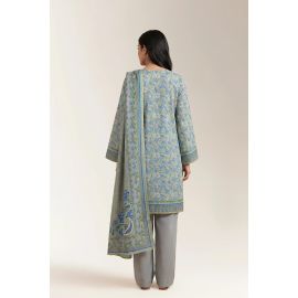 Printed Lawn-Grey Unstitched 3PC
