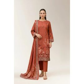 Printed Lawn-Rust Unstitched 3PC