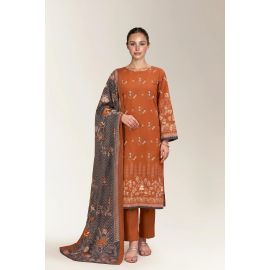 Printed Lawn-Light Brown Unstitched 3PC