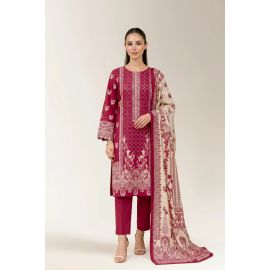 Printed Lawn-Pink Unstitched 3PC